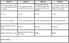 Practice notes for giving oral reasons on a make-believe class of past production hens